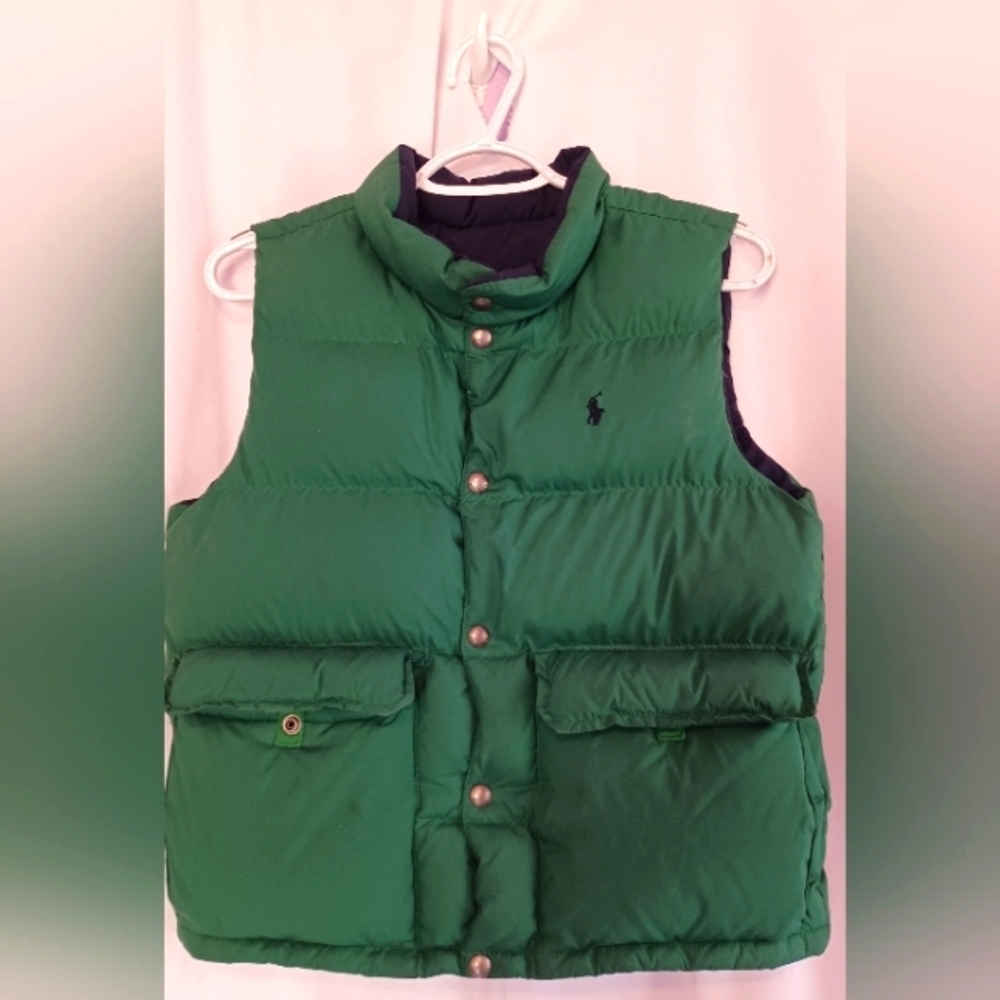Polo Ralph Lauren Size XL Reversible Down Puffer Vest Green